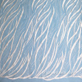 Tissu en dentelle de tulle Seuqin clair à rayures blanches